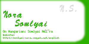 nora somlyai business card